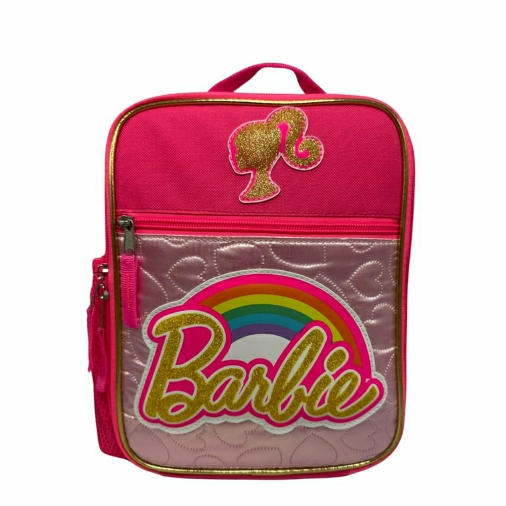 Barbie Pink Lunch Bag with Rainbow Design